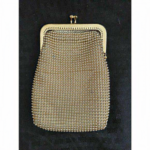 Vintage Gold Beaded Coin‎ Purse Kiss Clasp Mcm